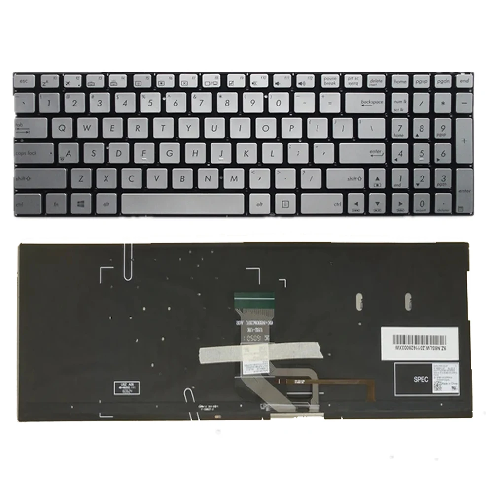 

US English Backlit Laptop Keyboard For ASUS ZENBOOK UX560 UX560UA UX560UQ UX560UX Silver