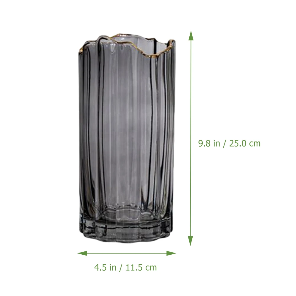 

Glass Flower Vase Wavy Mouth Flat Bottom Decorative Desktop Plants Bottle Hydroponics Flower Container Glass Vase