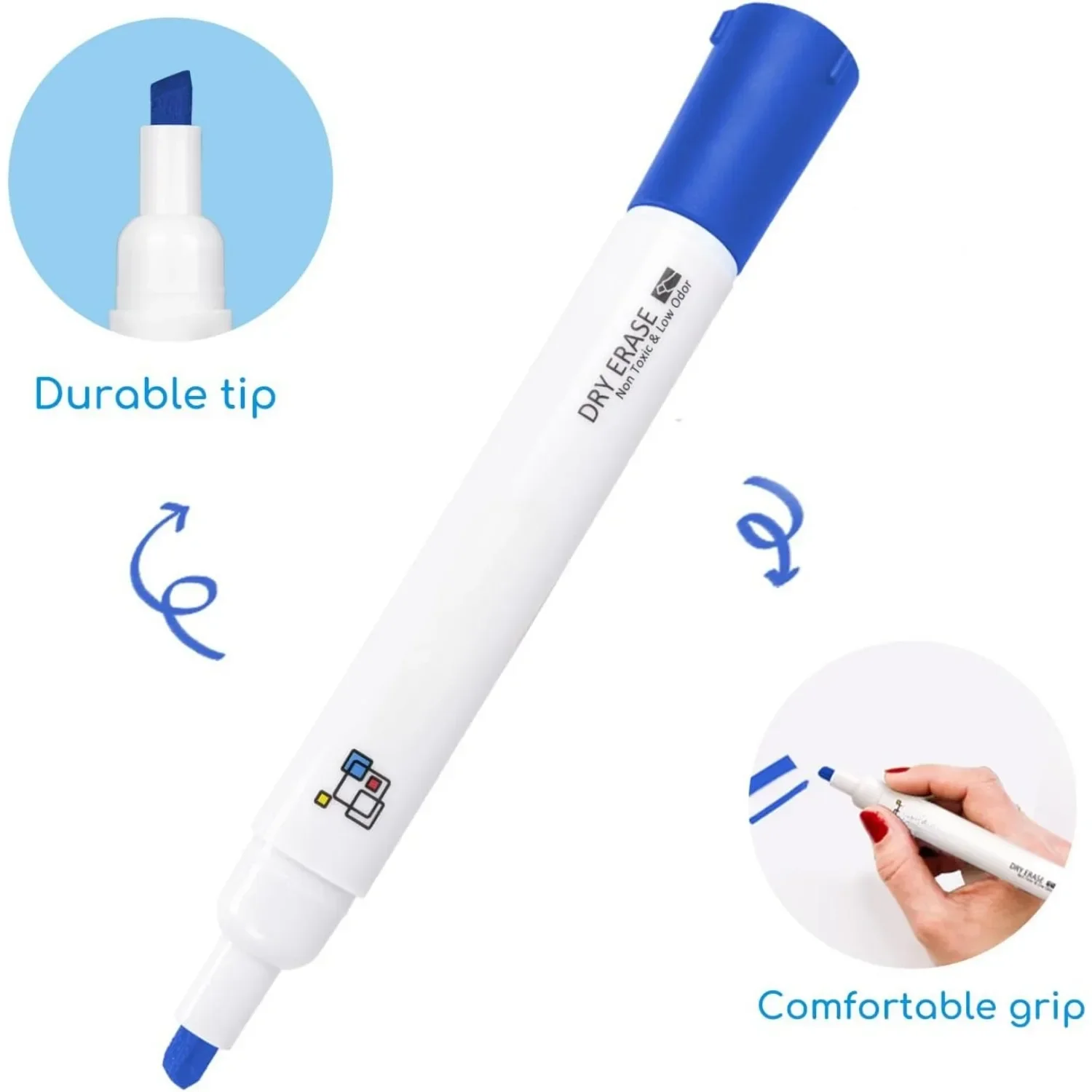 Dry Erase Markers Chisel Tip, 17 Count 5 Colors Whiteboard Markers, Low Odor Dry Erase Markers