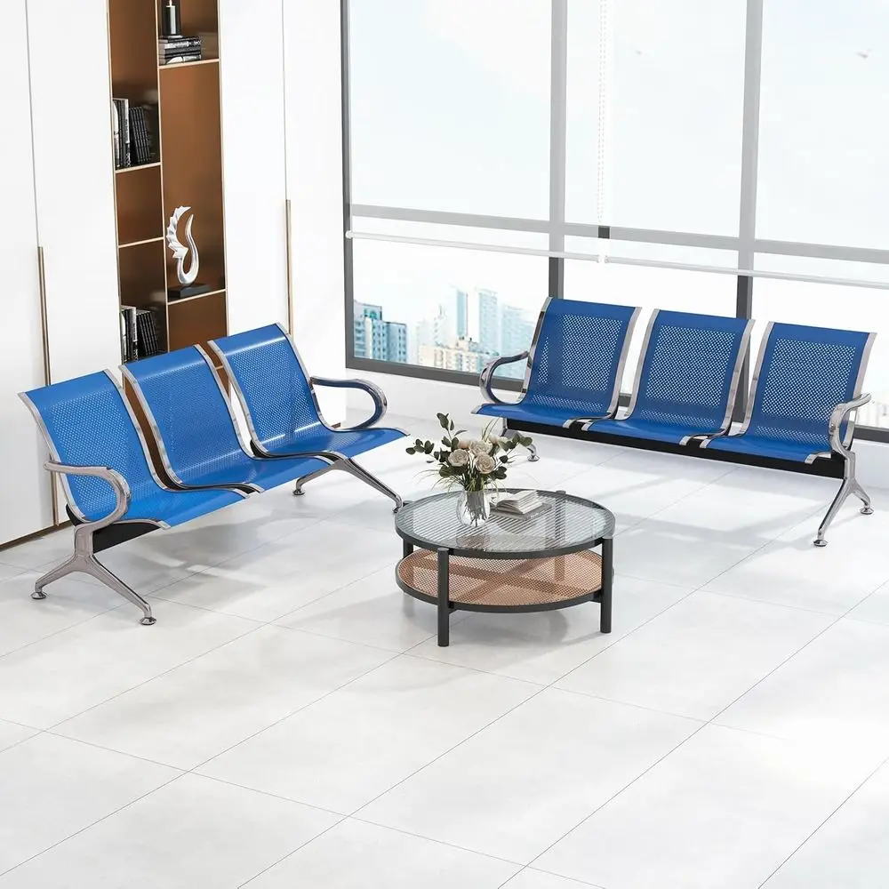 

3-Seat Reception Chairs for Waiting Rooms, Airports, Hospitals, Banks, and Barber Shops