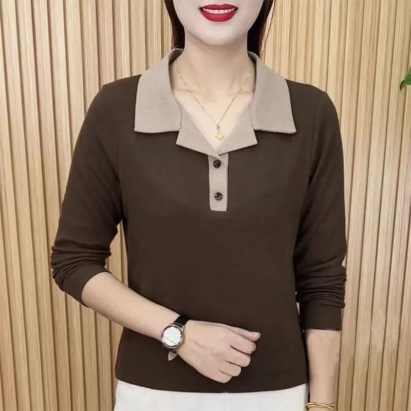 Camisetas com sensor de design, moda primavera e outono, ajuste fino e moda externa, camisa de fundo, novo top