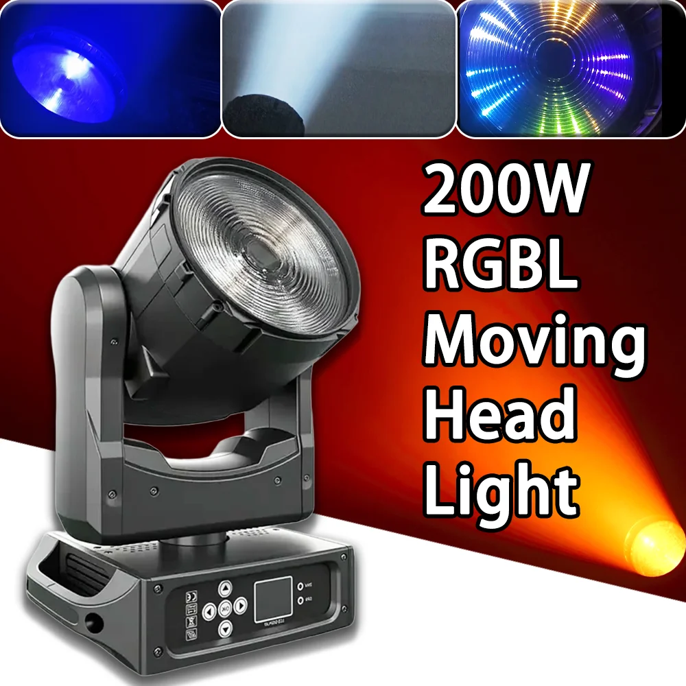 

LED 200W Moving Head Laser Light RGBL Martin Full Gamut Color IP20 For Dj Disco Wedding Party Indoor DMX512 Stage Effect Lights
