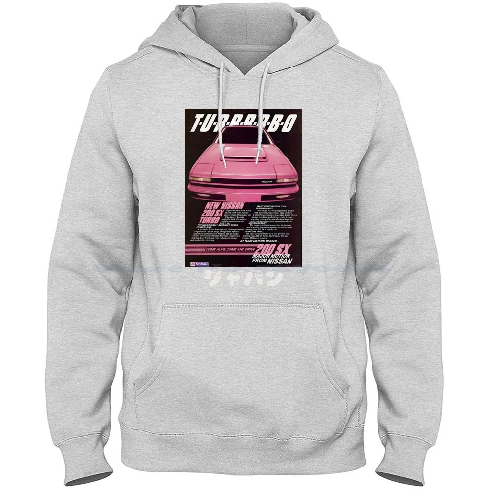 Pink 200sx Vintage Ad 100% Cotton Hoodie Jdm Japanese 200sx Turbo 300zx 350z 370z 240z 280z Pink Lolita