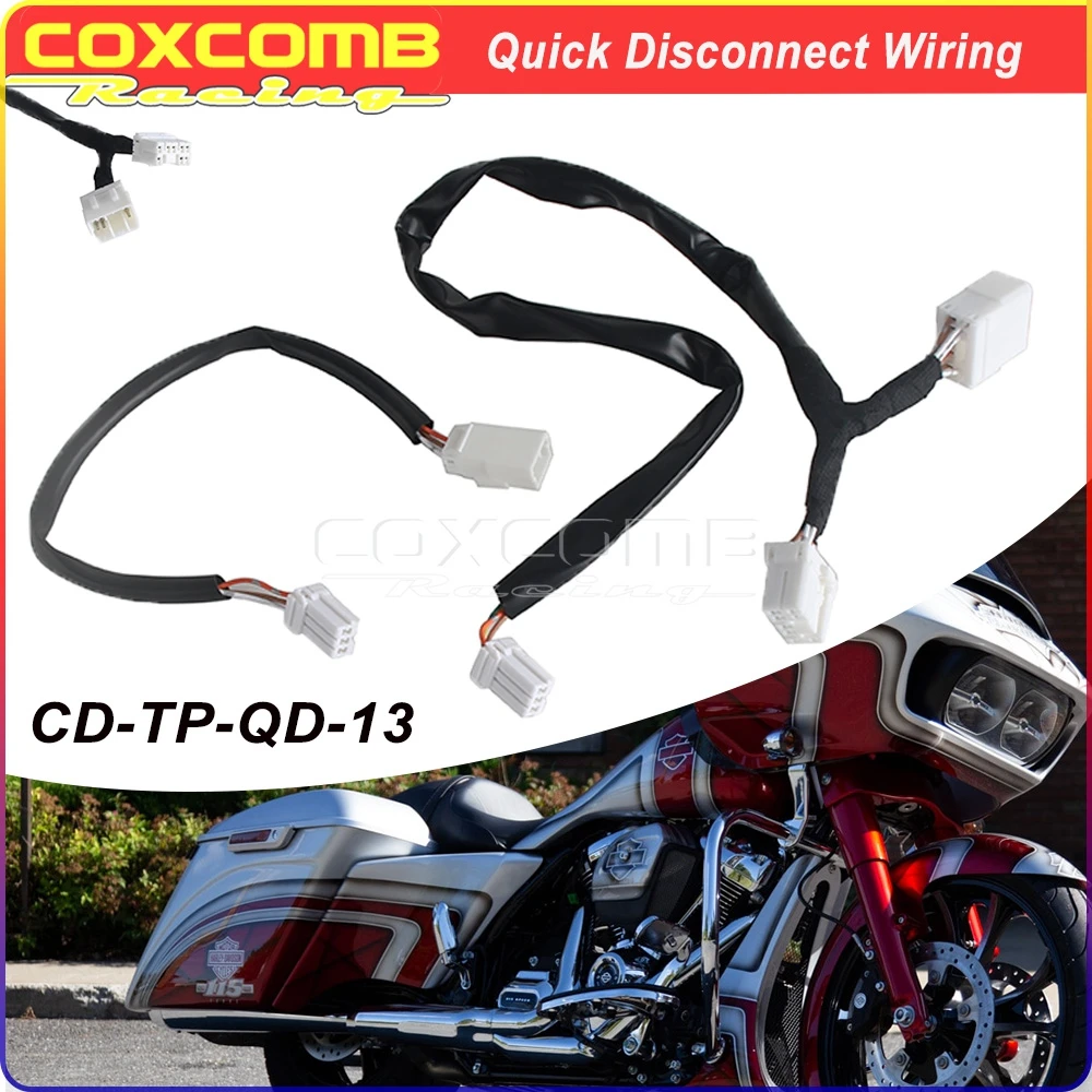 Black Quick Disconnect Tour-Pack Wiring Cables For Harley Road King Classic FLHRC FLHR FLHRSEI FLHTK FLHTCU FLHTCI FLHTCSE Wires