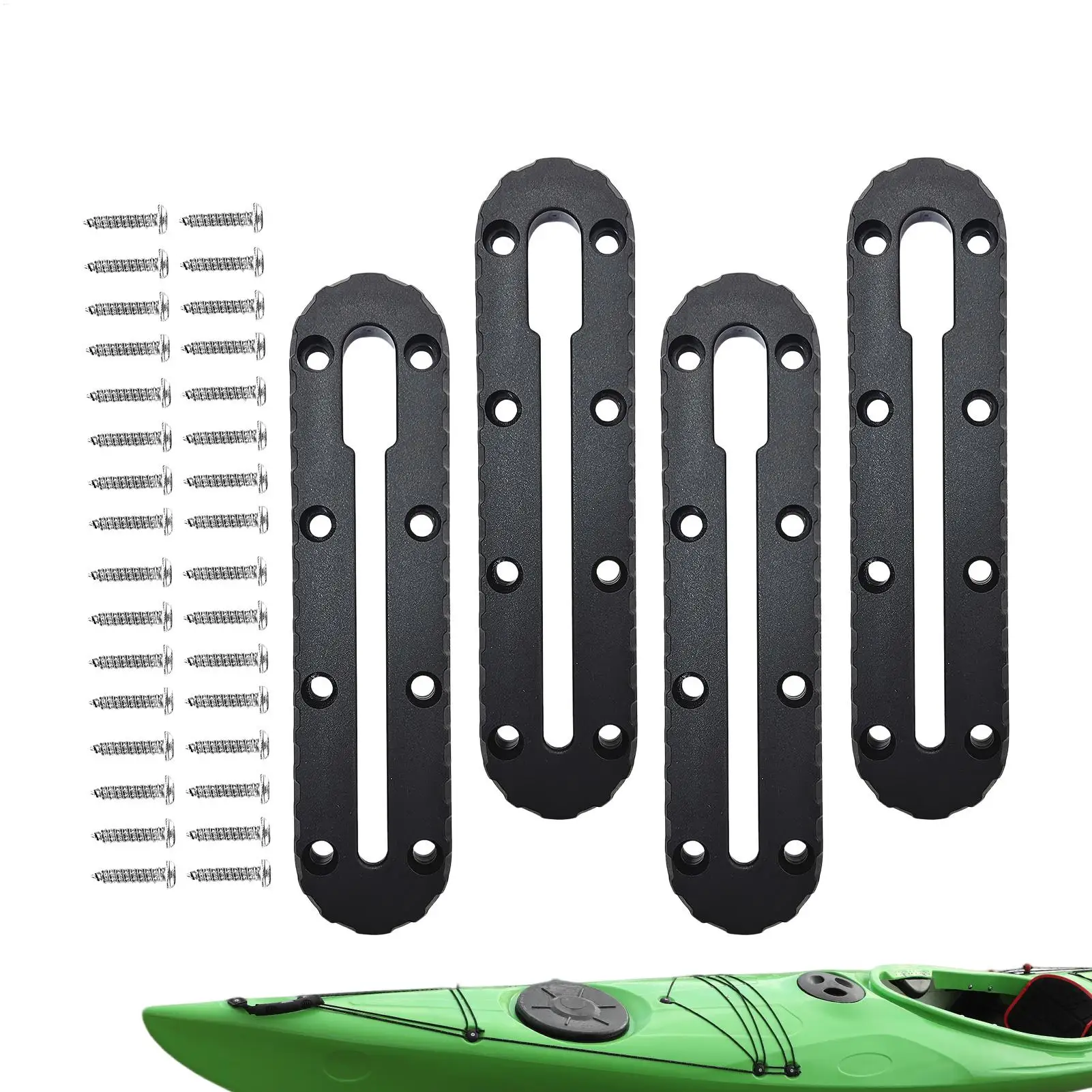Kayak Track Rail 4 Pieces Universal Multifunctional Low Profile Kayak Accessories Mount Track For Fish Finder Cup Holder Cleats