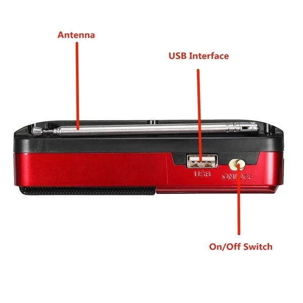 K11 راديو FM قابل لإعادة الشحن راديو صغير محمول يده الرقمية FM USB TF مشغل MP3 المتكلم لكبار السن المنزل تشغيل وكمان