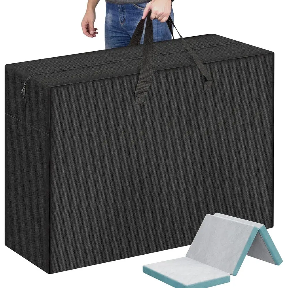 

Portable Waterproof Folding Mattress Bag, 600D Oxford, Fits Twin & XL Twin Memory Foam, Black