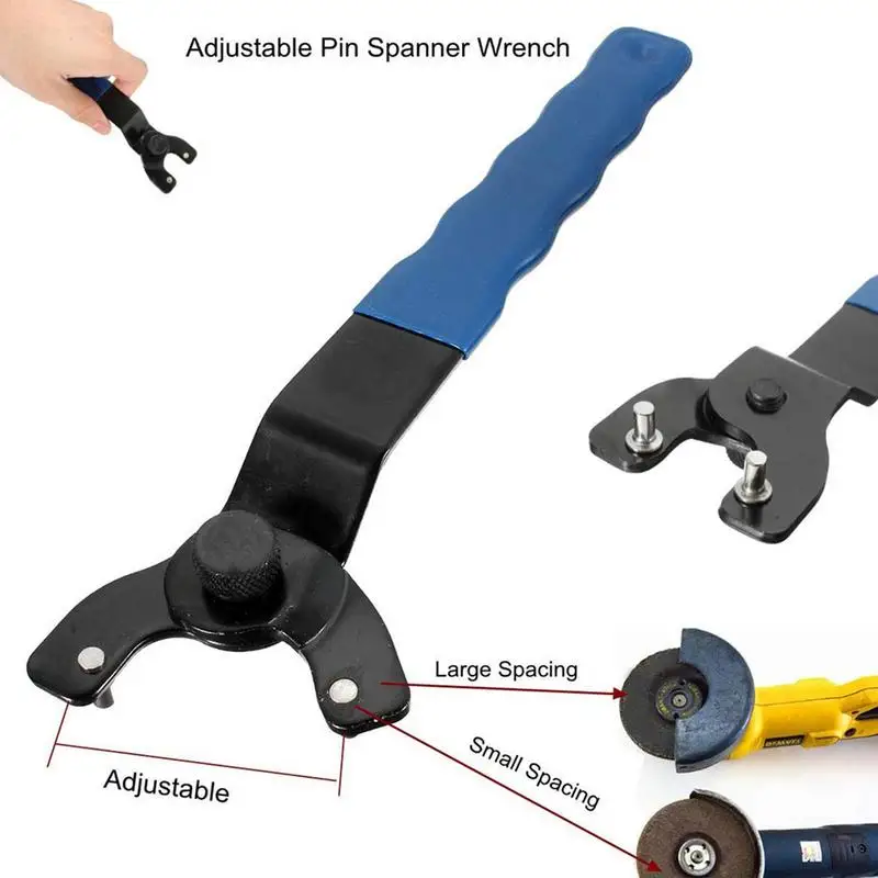 Angle Grinder Adjustable Spanner Universal Pin for Key Wrench Lock-Nut Grinder Wrench with Non-Slip Pin Wrench Spanner