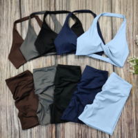 2PCS Yoga Set Women Gym Shorts Tracksuit Workout Clothes Hip Lifting Sport Suit Female Sports Bra Fitness Shorts Sportwear
