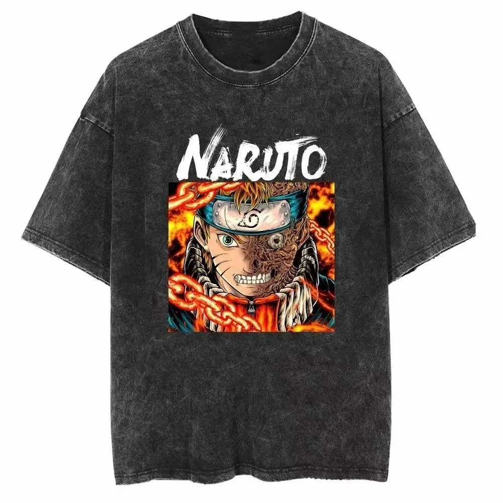 

2026 new animated pattern, comic style, cotton casual T-shirt, washed-out style, same for both men and women,suitable for summer
