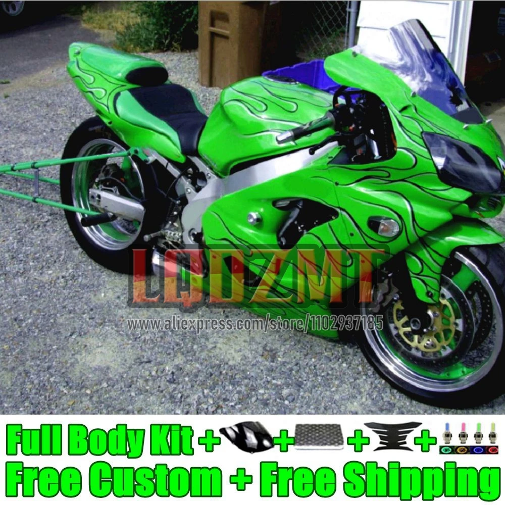 Body+Tank For KAWASAKI NINJA ZX 12R 1200CC 58No.183 ZX12R 2002 2003 2004 2005 2006 green stock ZX-12R 02 03 04 05 06 OEM Fairing