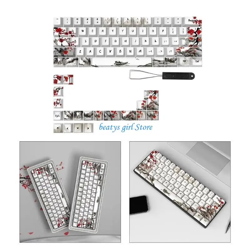 

C7AB PBT DYESUB KEYCAPS PLUM BLOSSOM для механических клавиатур 61 64 67 68 КЛЮЧЕВ