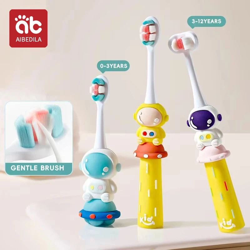 

AIBEDILA 1/3pcs Baby Toothbrush Children With Soft Bristles BPA-Free Toddler Toothbrush Training Deciduous Teeth Toothbrush