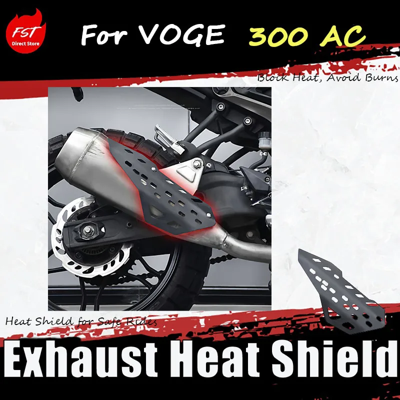 For VOGE 300AC modification exhaust pipe anti-scald cover - stainless steel heat insulation retro protection cover accessory