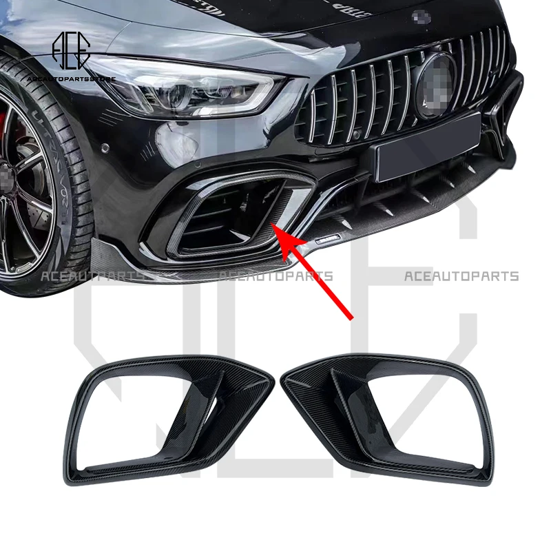 For GT63S B Style Carbon Fiber Front Lip Body Kit For Benz X290 AMG GT63 GT63S Front Diffuser Lip Bumper Vents