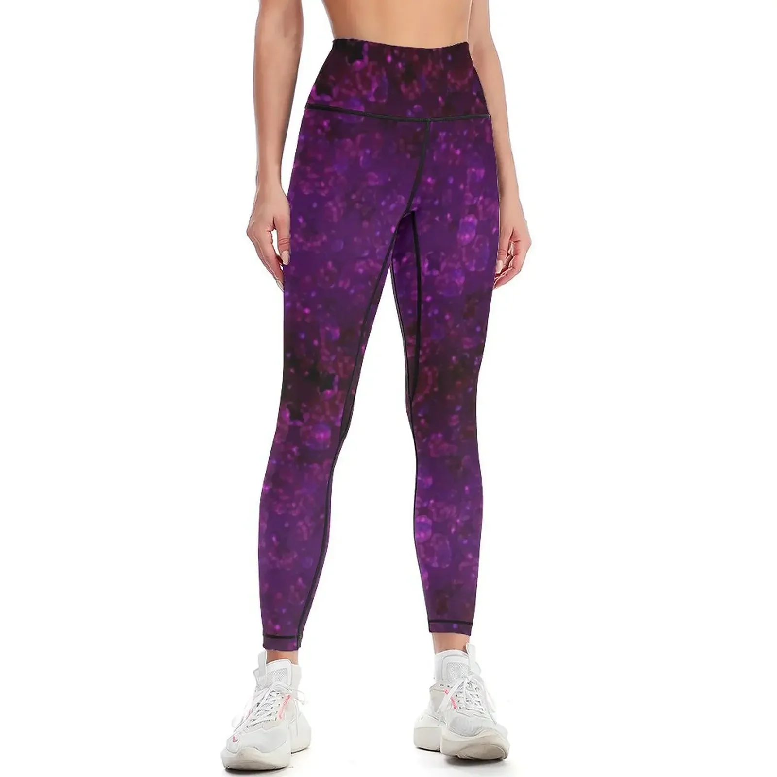 

purple, black, glitter, confetti Leggings legging gym Clothing fitness for fitness Sports pants woman Womens Leggings