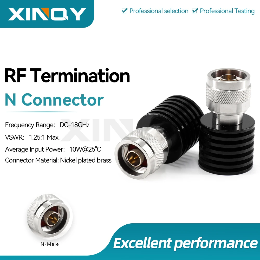 terminaison-coaxiale-fixe-de-type-n-male-xinqy-puissance-nominale-2w-plage-de-frequences-dc-18ghz-impedance-50Ω