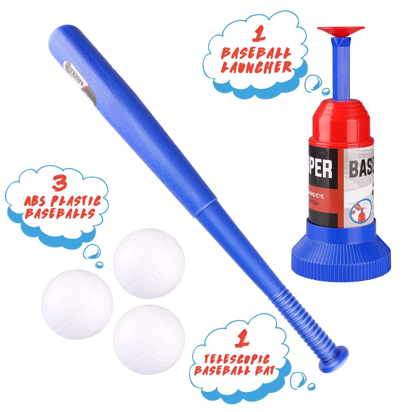 Set di giocattoli per bambini giocattoli per bambini Set di palline da Baseball per bambini giocattoli all'aperto per bambini con Set di palline a T per bambini con