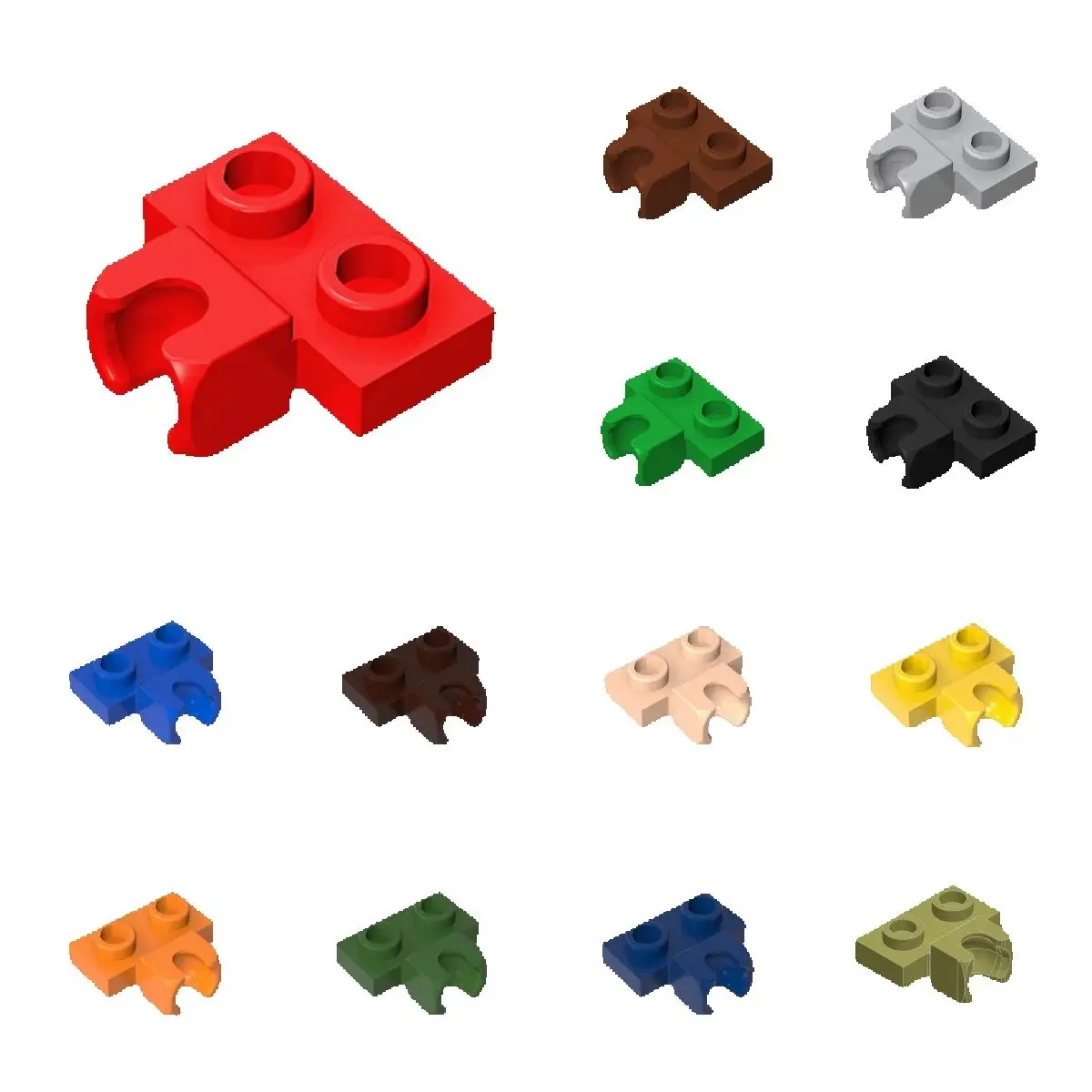 50pcs 14704 Modified 1 x 2 with Small Tow Bricks Collections Bulk Modular GBC Toys For Technical MOC DIY Building Blocks Compati