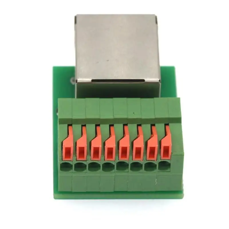 Data Adapter Board Female Socket Guide Rail Installation Terminals Connector RJ45 Network Port Terminal Block Welding Free