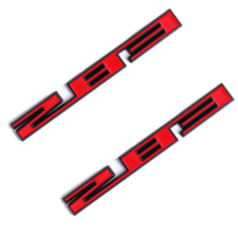 

2 Pieces Logo Car Side Door Fender Metal Trim Black Red 283 Badge Emblem Universal