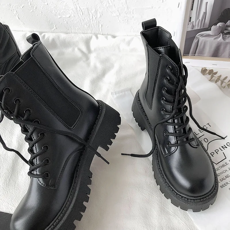 Autumn Winter Women Boots Motorcycle Boots Ladies Medium Heel Fashion Singleand Warm Boots Thick Soled Woman Boots Женскиесапоги