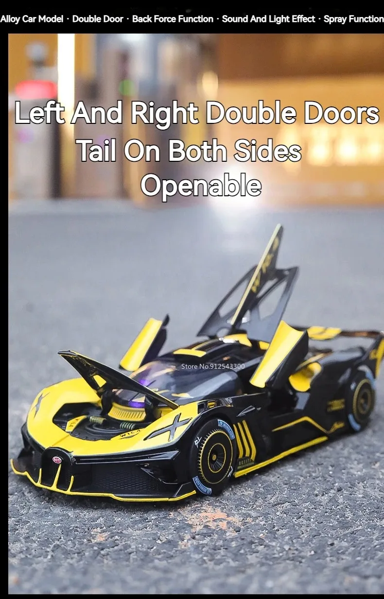 1:24 Batmobil Bolide Auto Modell Spielzeug Türen Geöffnet Stoßdämpfung Spray Sportwagen Modelle Sound Licht Spielzeug Geschenke für Jungen – Detail 17