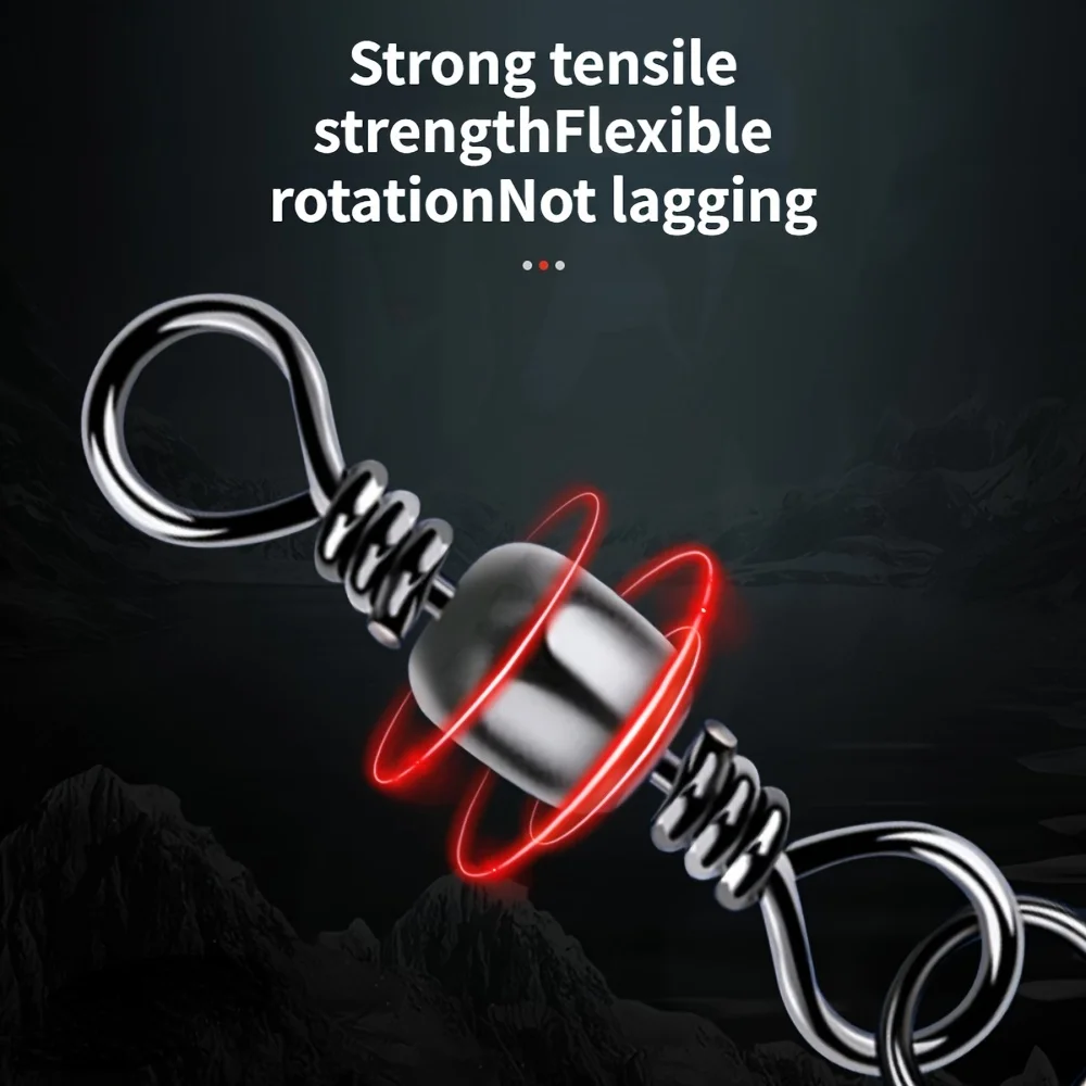 JSFUN 100 Stücke Angeln Stecker Wirbel Verriegelungsstift Lager Rollwirbel Snap Wirbel Angelhaken Karpfen FishingLure Zubehör – Detail 5