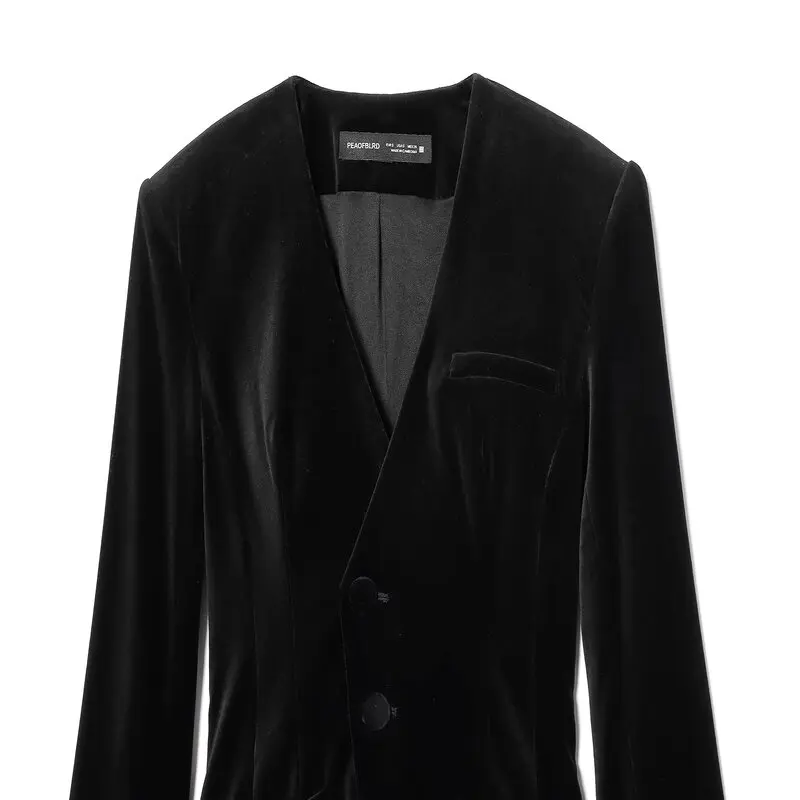 Inverno 2025 feminino faion versátil ort veludo rer v-ne terno cintura alta commute sle calças de corte reto