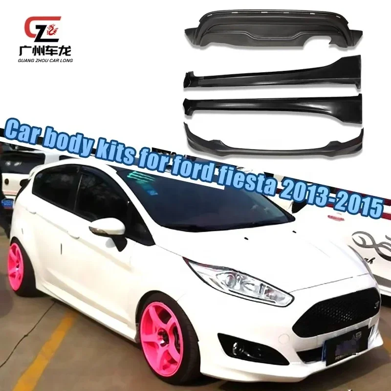 ST Style Car Body Kits for Ford Fiesta 2013-2015 Car Accessories Whoel Set Car Bumper Lower Lip Rear Diffuser Lip Side Skirts No