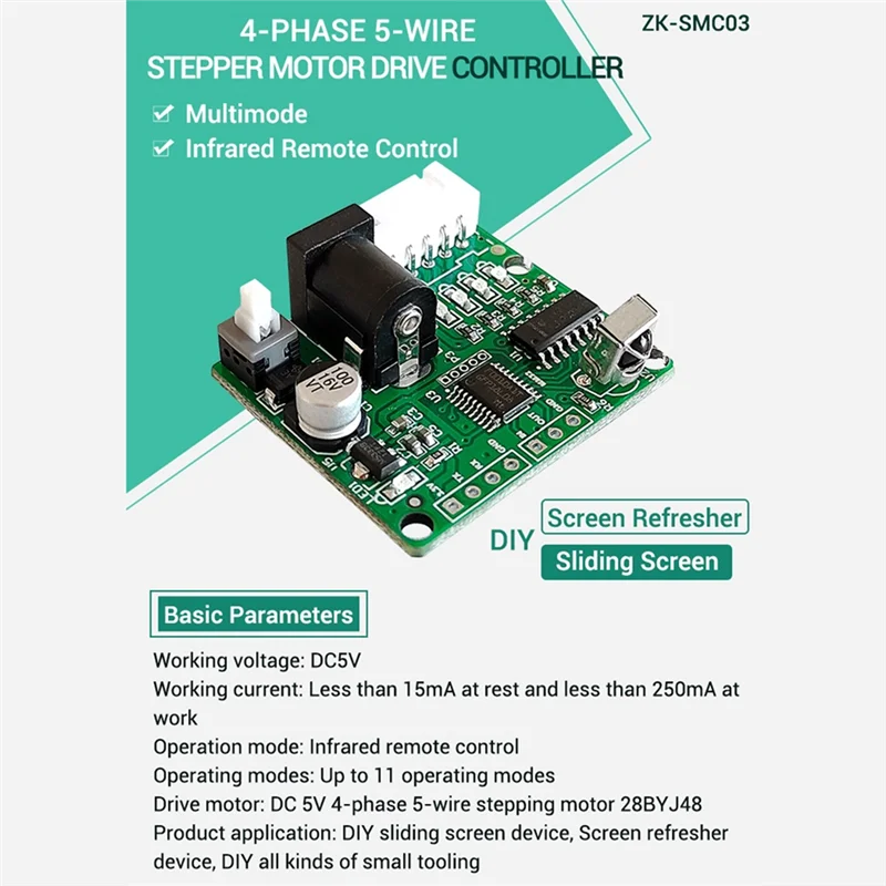 New Tech DC 5V ULN2003 DIY 스테퍼 모터 드라이버 보드 28BYJ48 적외선 원격 제어