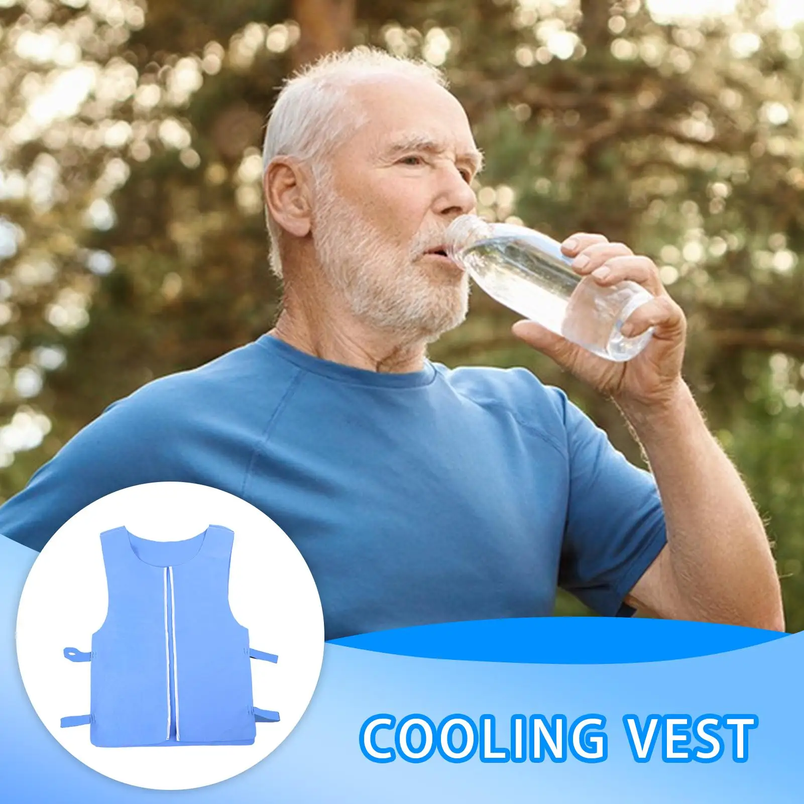 

Охлаждающий жилет Охлаждающий защитный жилет Легкая верхняя одежда с активированной водой Куртка без рукавов для езды на велосипеде на открытом воздухе