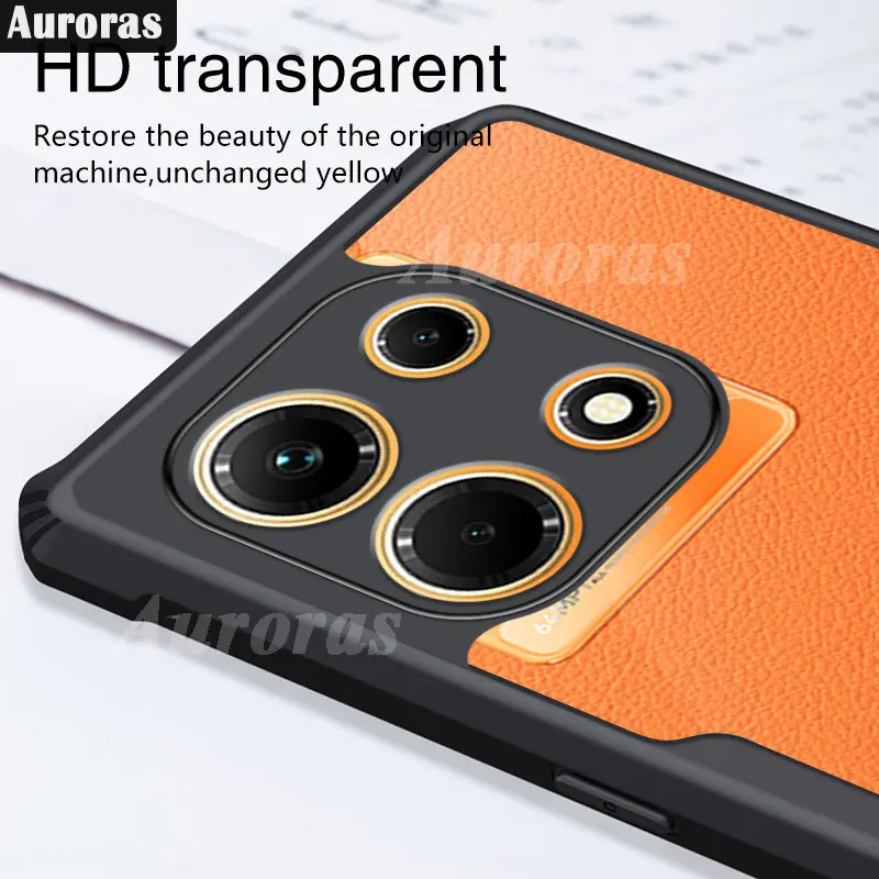 Dla Infinix Note 30 Pro 4G 5G etui chroniące przed upadkiem Airbag rama miękkie pełne pokrycie przezroczyste etui do okładki wyścigowej Infinix Note 30i VIP