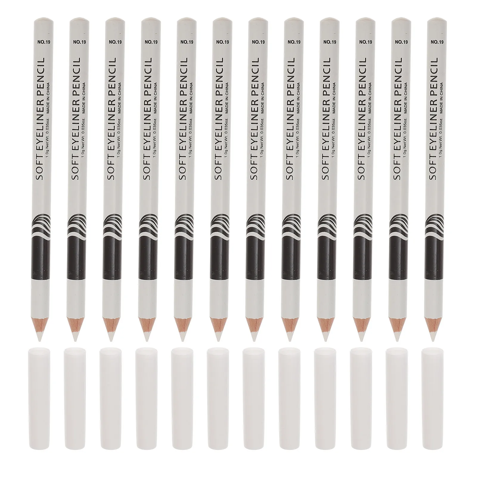 12Pcs 화이트 아이라이너 펜슬 스무스 글라이드 다기능 메이크업 펜 아이 하이라이터 방수 데일리 웨어 여행 친화적