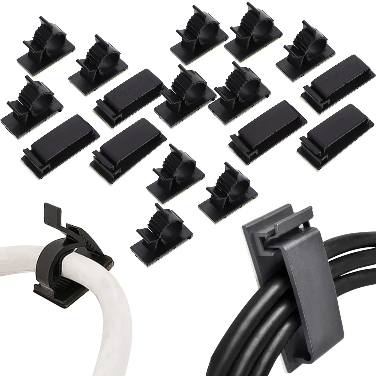 18 Pcs Wiring Button Wire Holder Clips Holders Appliance Cord Organizers Cable Manager Management Plastic for Cords Electric