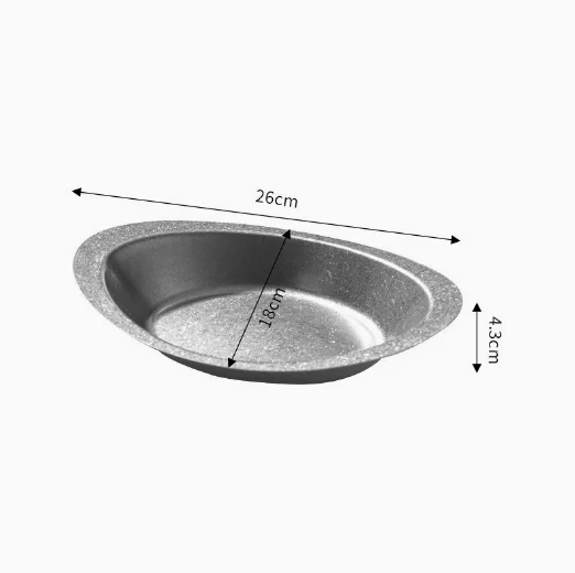 American Retro Oval Stainless Steel Plate, Western Curry Pasta Salad Serving Dish, Cafe Tableware, 1 Pack