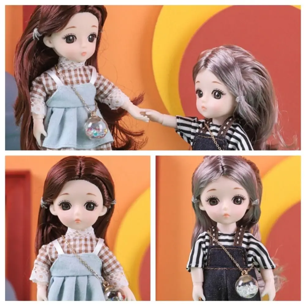 กับเสื้อผ้าตุ๊กตาBJDแต่งตัวพีวีซีจําลองบานพับตาตุ๊กตาเคลือบ3Dตาที่ถอดออกได้ข้อต่อตุ๊กตาของขวัญวันเกิด
