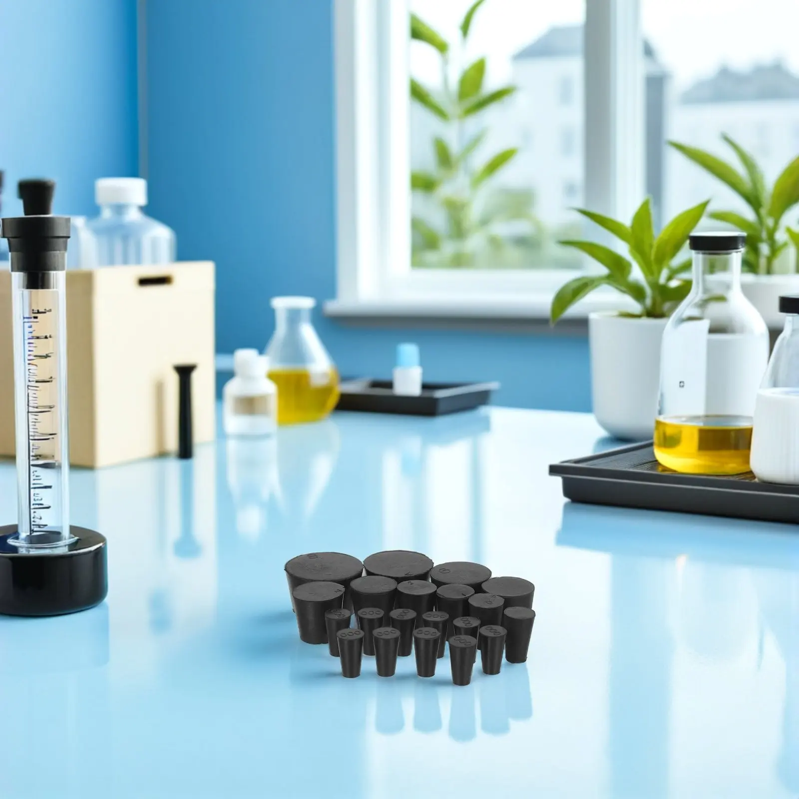 20Pcs Rubber Stoppers Tapered Universal Soft Sealing Plugs for Lab Tubes Bottles Flask Chemical Experiment Use - view 4