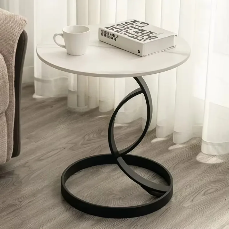 

Rock flat side table Italian simple living room sofa next to mini black design coffee table