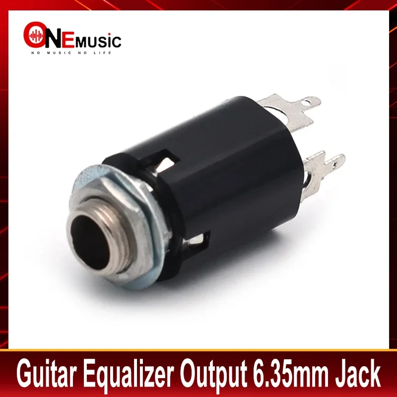 5Pcs Guitar Equalizer Output 6.35mm Jack for any Guitar EQ Pickup Output Black