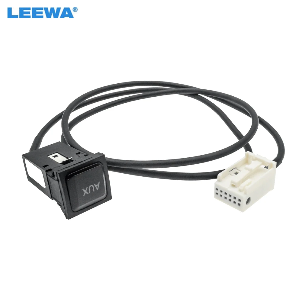 

LEEWA 10set Car Audio AUX Cable Plug With Switch For VW Golf GTI Jetta MK6 Sagitar SciroccoRCD510/300/310 #CA1868