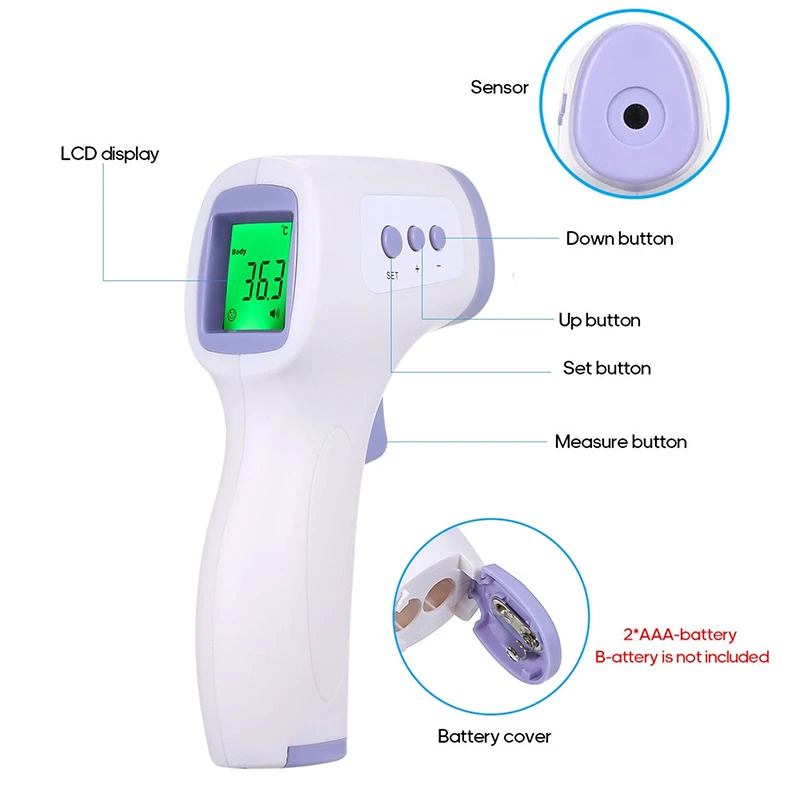 Baby Adult Medical Digital Infrared Fever Thermometer Non-contact Handheld Forehead Thermometer Quick Temperature Measurement