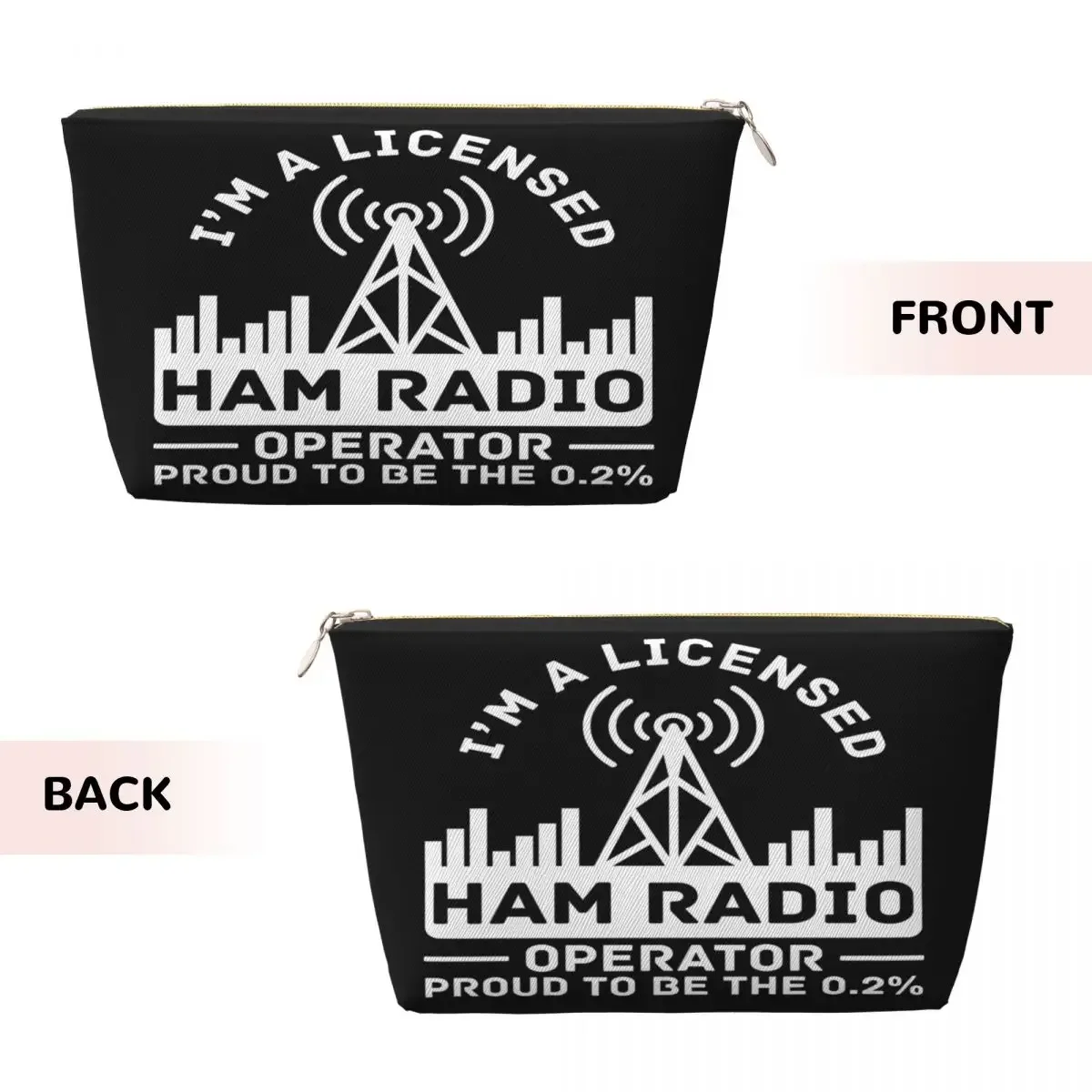 Custom Licensed Ham Radio Operato Travel Toiletry Bag for Women Makeup Cosmetic Organizer Beauty Storage Dopp Kit