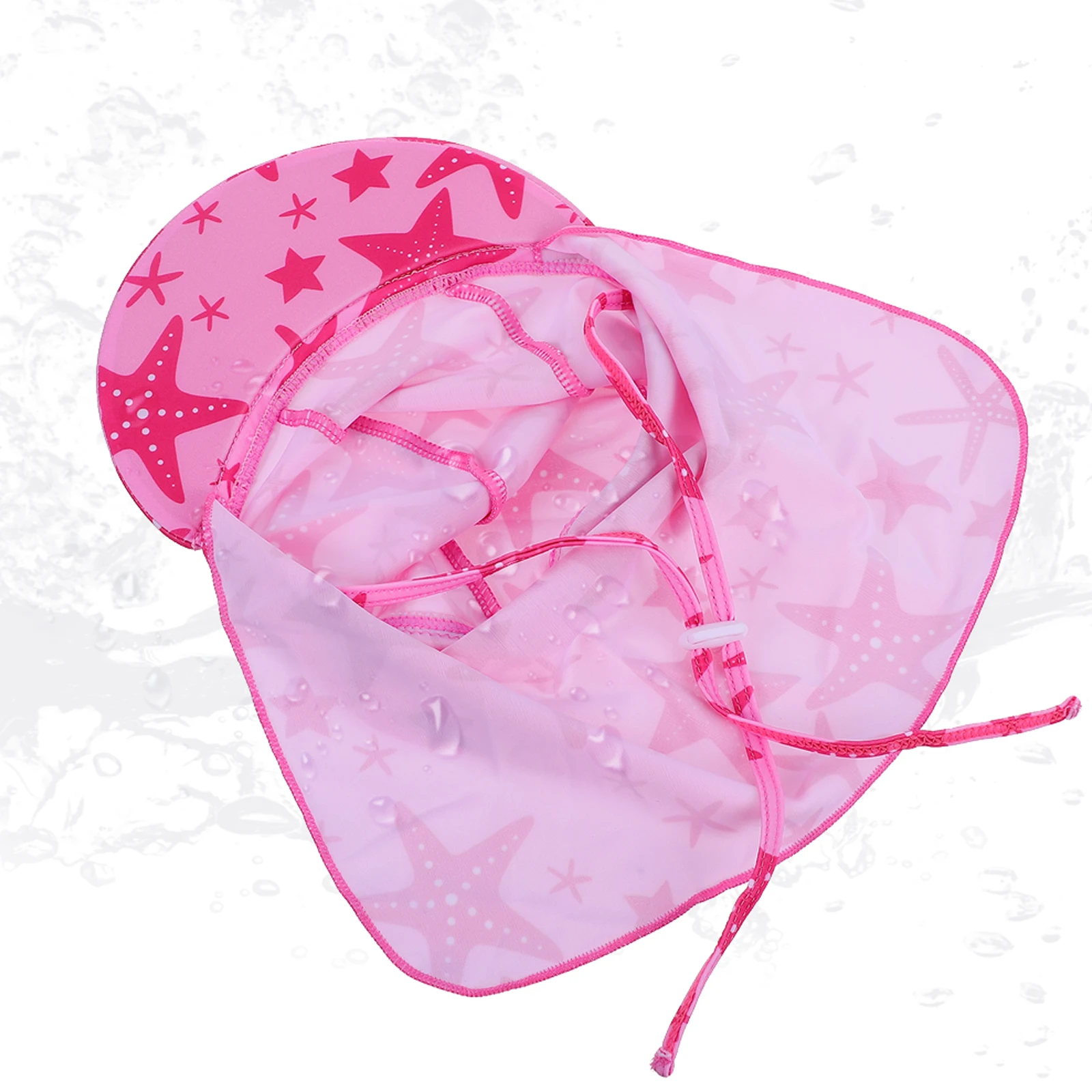 

Swimming Cap Neck Protection Sun Hat for Kids Children Visor Flap Women Polyester Durable Safe Rope Anti Fall Fixed Brim