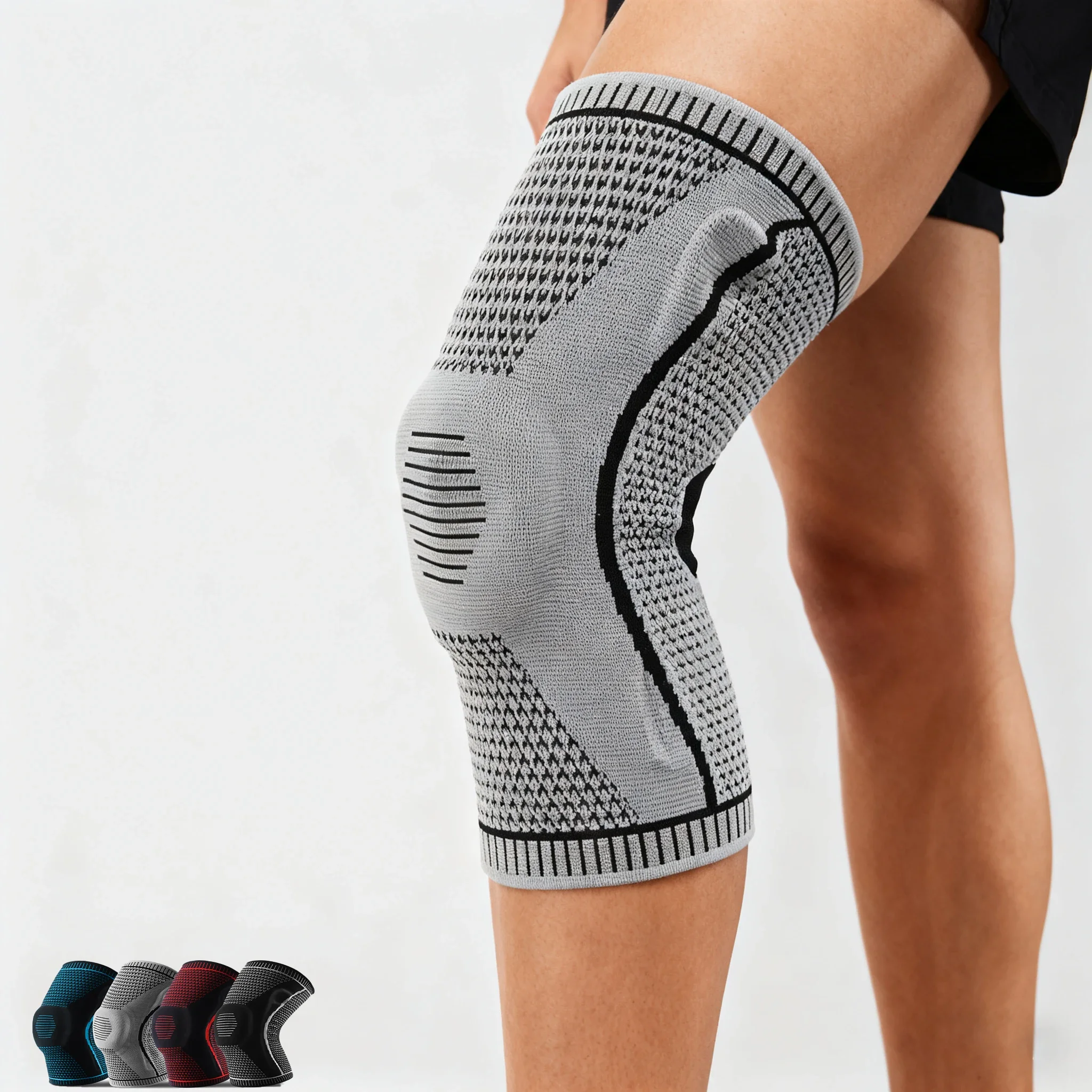 دعم كم الركبة المضغوط المزدوج لآلام الركبة، رياضة الجري، صالة الألعاب الرياضية، تخفيف آلام المفاصل، الغضروف المفصلي، التعافي من الإصابات المسيل للدموع