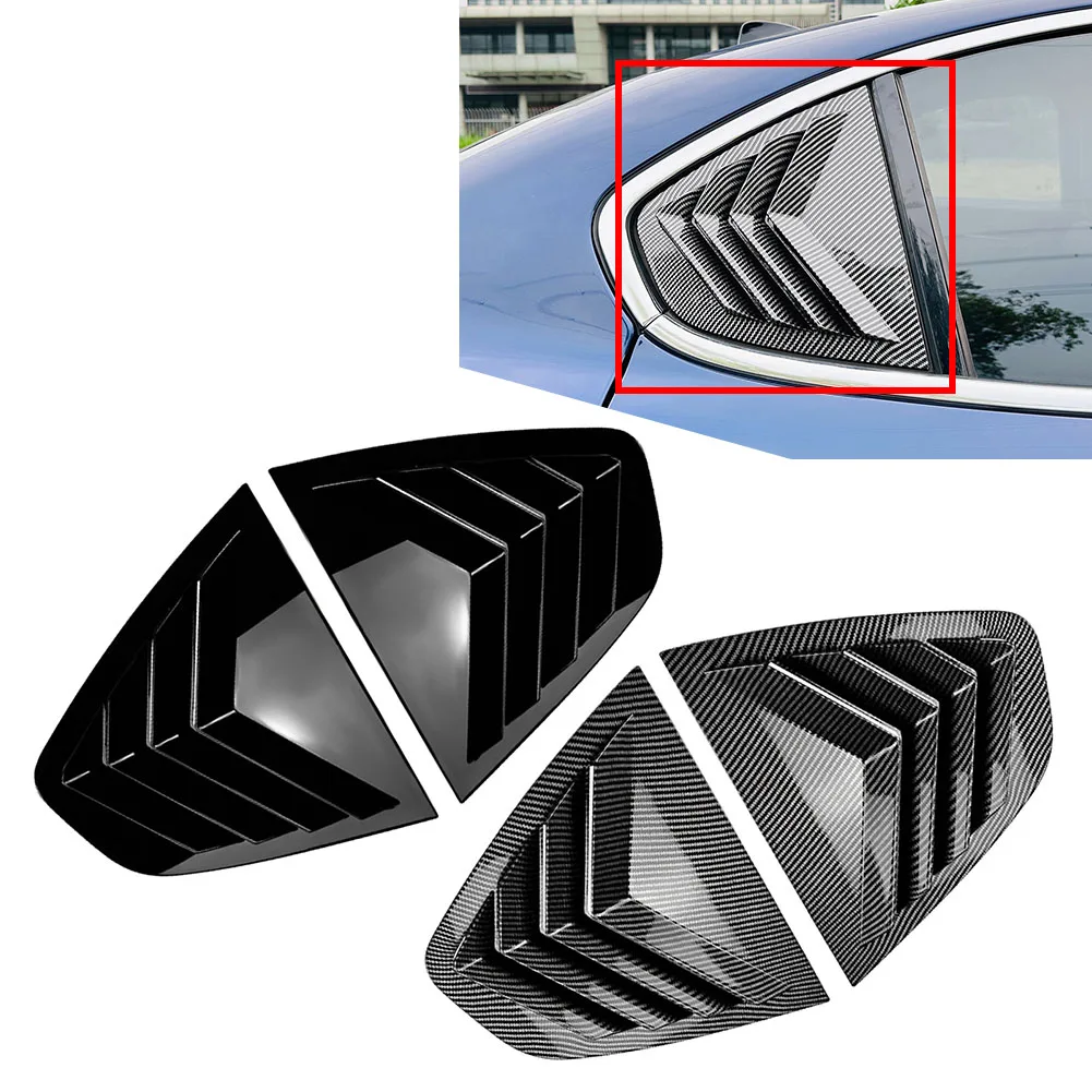 2Pcs Automotive Exterior Rear Window Louver Cover Rear Door Shutter Trim ABS Plastic For Alfa Romeo Giulia 2015-2024