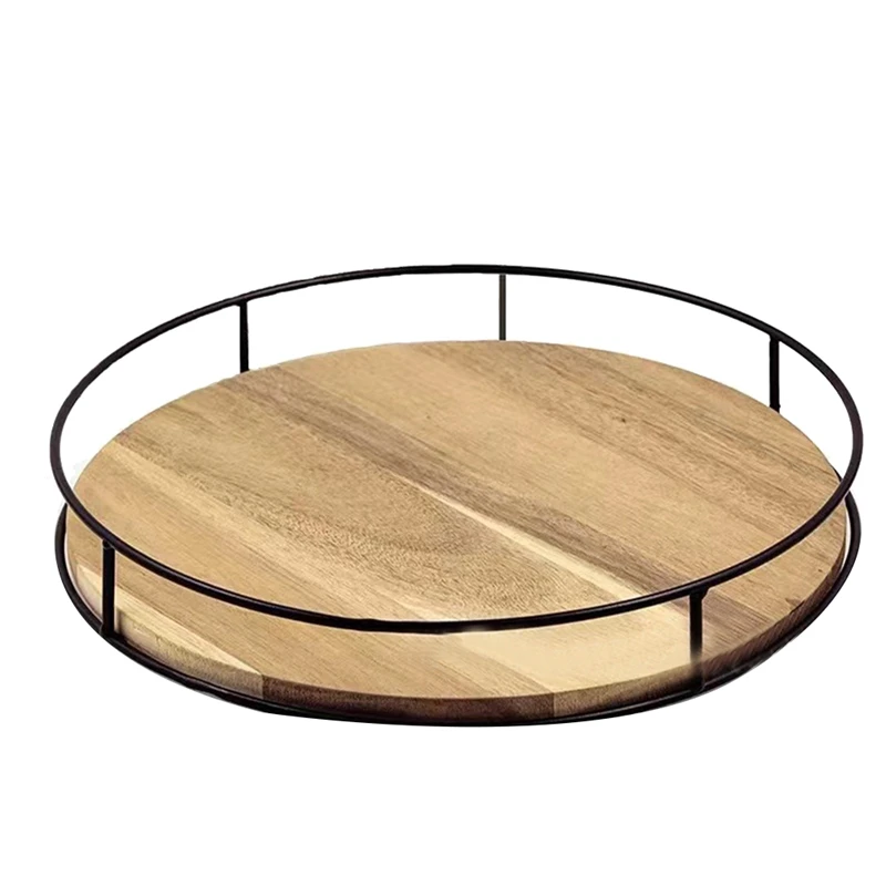 

12 Inch Lazy Susan Organizer - Non-Skid Wood Turntable Organizer For Cabinet, Pantry, Kitchen Countertop, Refrigerator Durable