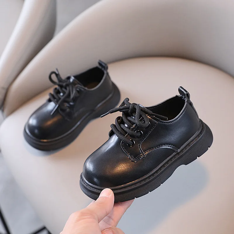 

British Kid Leather Shoe 2025autumn New Boy Leather Shoe Fashion Casual Kid Shoe Brand Solid Color Girl Shoes Туфли Для Девочки