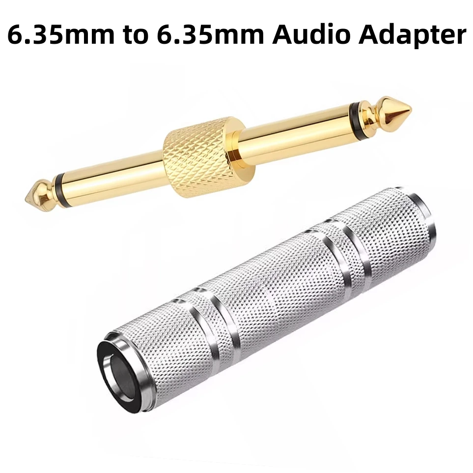 

2/5PCS 6.5mm 1/4 Inch Female to Female Adapter, 6.35mm TS Mono Male to Male Plug Guitar Pedal Connector Couplers
