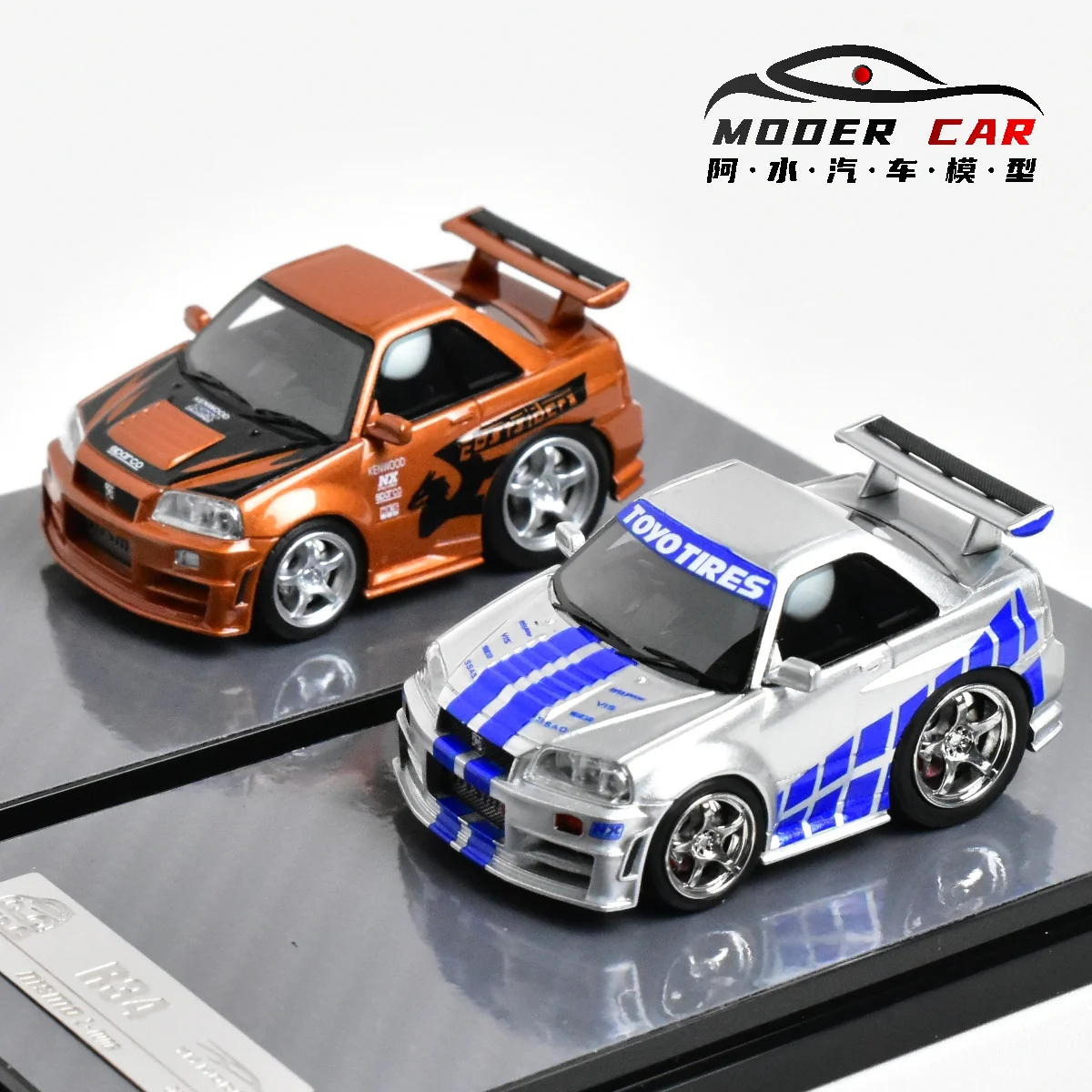 YM MODEL 1:64 R34 Z-TUNE Q Car Resin Diecast Model Car